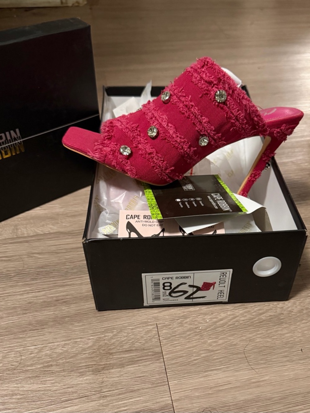 Brand new Cape Robbin Barbie pink embellished mule heels, never worn